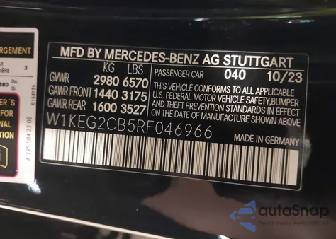 2024 Mercedes-Benz Eqe 500 4Matic from USA, damaged, VIN W1KEG2CB5RF046966